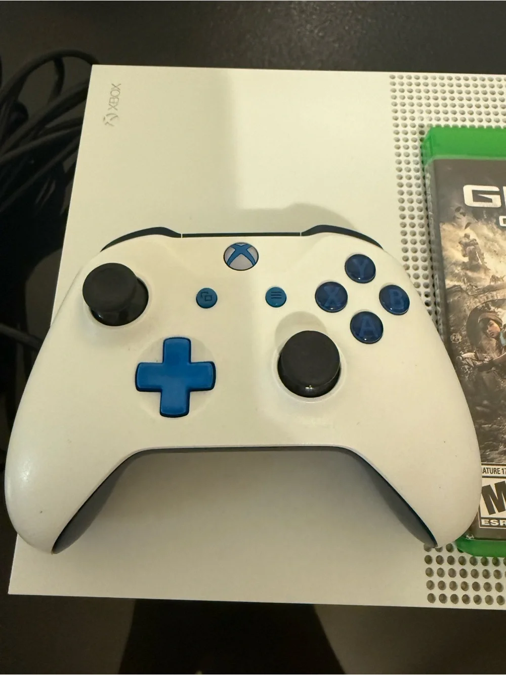 Xbox One S 500GB with wireless controller.